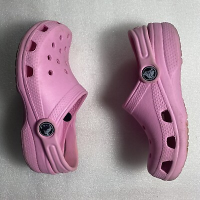 #ad Crocs Classic Clogs Children Girl Size 10 11 Lightweight Cushioned Pink Preowned $18.98