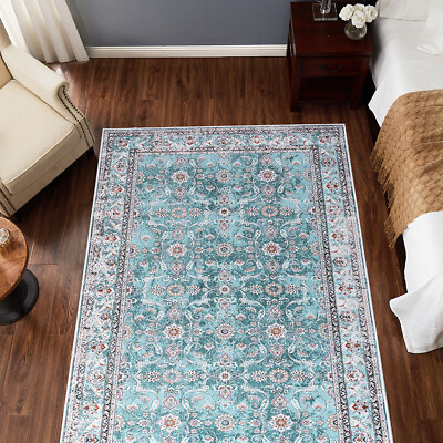 #ad Moroccan Area Rug Retro Print Carpet Indoor Outdoor All Size Living Room Mat $45.00
