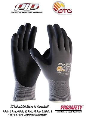 #ad 34 874 MaxiFlex Ultimate Micro Foam Nitrile Grip Coated PROTECTIVE WORK GLOVES $8.35
