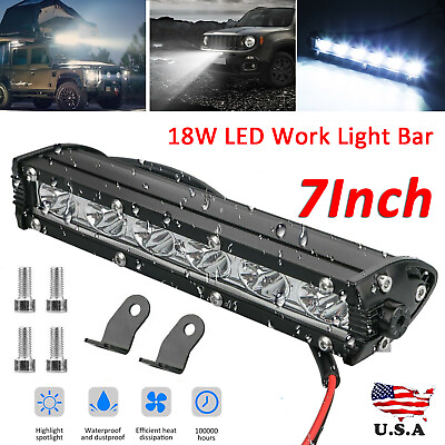 #ad 7#x27;#x27; 18W Spot Flood LED Work Light Bar Lamp Driving Fog Offroad SUV 4WD Car Truck $9.95