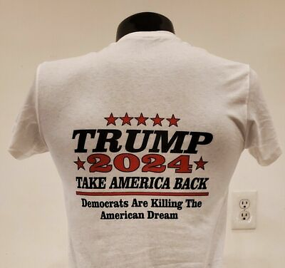 #ad Trump 2024 Take America Back Keep Great T Shirts White Size SMLXLXXLXXXL $20.00