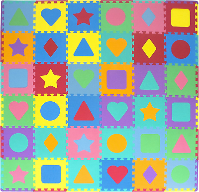 #ad ProSource Kids Foam Puzzle Floor Play Mat with Shapes amp; Colors or Numbers amp; 36 $50.15