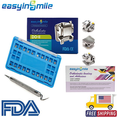 #ad Easyinsmile Dental Self Ligating Braces Orthodontic Metal Brackets Roth MBT Hook $25.99