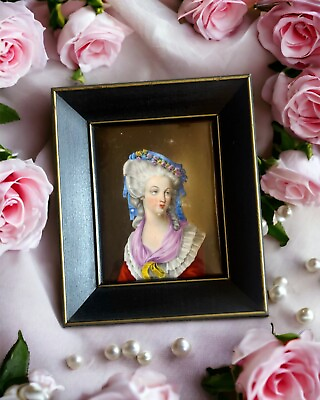 #ad 19th Century Princess de Lamballe Porcelain Portrait Plaque $320.00