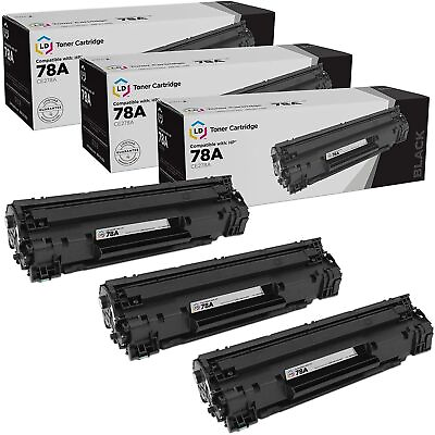 #ad LD 3pk Comp Black Laser Toner for HP CE278A 78A LaserJet M1537dnf M1538dnf 278A $38.99