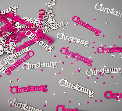 #ad Pink Christening Confetti Baby Girls Baptism Party Scatter Glitz Table Decor X5 GBP 4.78