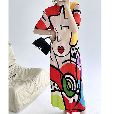 #ad Women#x27;s Summer New Cartoon Print Short sleeved Dress Slimming Dress $69.99