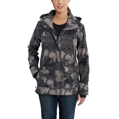 #ad Carhartt Shoreline Printed Jacket Women Size XL Storm Defender Rain Snow Camo $64.95