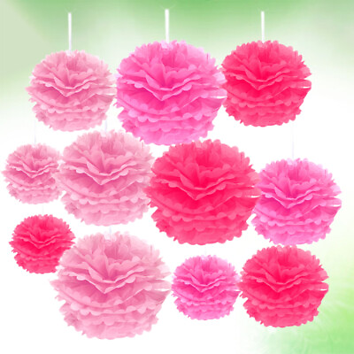 #ad 12 PCS Paper Pompoms Flower Balls Decoration Decorate $12.85