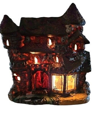 #ad 1990#x27;s Haunted House Ceramic Skulls Draw Bridge Lights Up $30.00