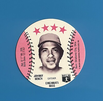 #ad Johnny Bench Reds HOF 1976 Baseball Disc $8.99