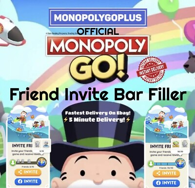 #ad ONLINE NOW ⚡️5 Min Delivery ⚡️Monopoly Go Friend Invite Bar Filler MAX 860 DICE $5.25