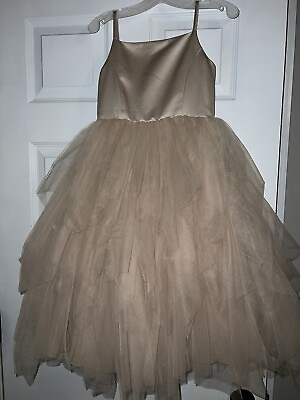 #ad NWT Davids Bridal Girls FLOWER GIRL DRESS Color Champagne SIZE 7 $50.00