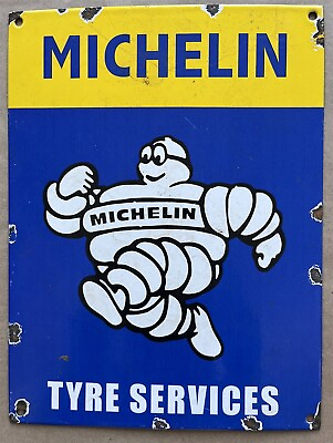 #ad Michelin Tyre Service Porcelain Enamel Advertising Sign British Uk $495.00
