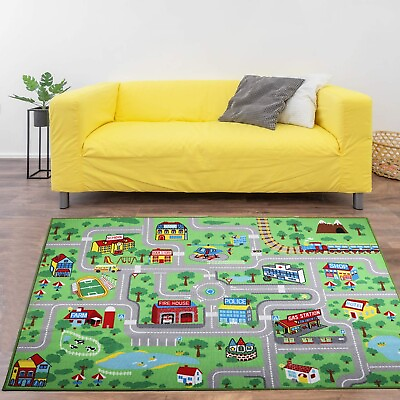 #ad Kids Carpet Playmat Rug6.6x5.0 ft Extra Large City Life Carpet Learning Exer... $86.89