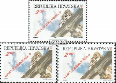 #ad Croatia 180A A180A B180C A mint MNH 1991 Airmail Zagreb $1.08