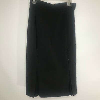 #ad Tatyana Retro 50s Pinup Black Catwalk High Waist Kick Pleat Pencil Skirt Size S $26.60