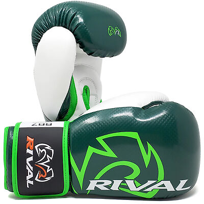 #ad Rival Boxing RB7 Fitness Plus Hook and Loop Bag Gloves Green White $64.95