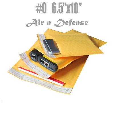 #ad 500 #0 6.5 x 10 Kraft Bubble Padded Envelopes Mailers Shipping Bags AirnDefense $69.29
