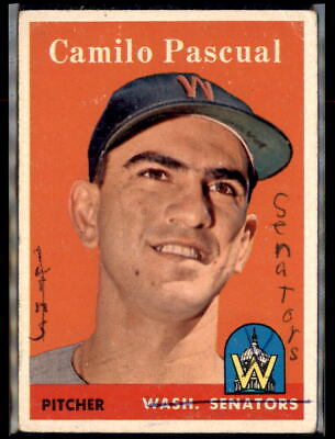#ad 1958 Topps #219 Camilo Pascual writing Poor $1.39