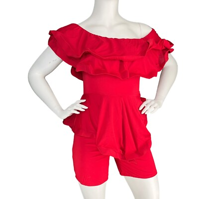 #ad Plus Size Fashion Red Peplum Rumper Size 3XL $32.00