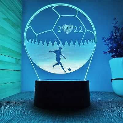 #ad Jingwall Football 3D Optical Illusion Lamp Soccer Led Night Light Decorations fo $19.99