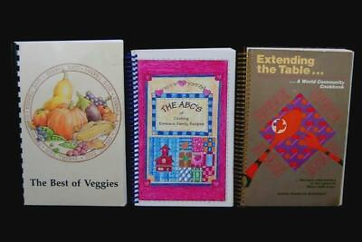 #ad Lot of 3 Vintage Cookbooks Spiral Bound Extending the Table Best of Veggies $16.99