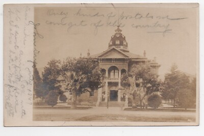 #ad 1907 RPPC Postcard of the Court House at Ukiah CA $23.99