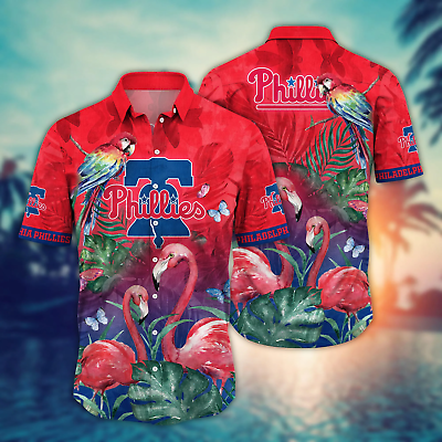 #ad Philadelphia Team Phillies Hawaiian Shirt 2024 Gift Friendly Match Shirts $31.90