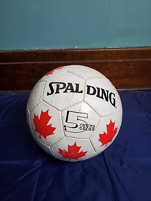 #ad #ad Vintage 90#x27;s Spalding Soccer Ball Canada Maple Leaf White Red Size 5 $31.35