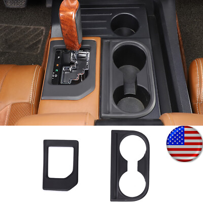 #ad Matte Black Gear Panel amp; Water Cup Holder Cover Trim For Toyot@ Tundra 2014 2021 $42.99