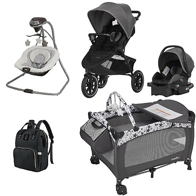 Evenflo Toddler Combo Set Jogger Stroller Car Seat Baby Swing Playard Diaper Bag $699.99