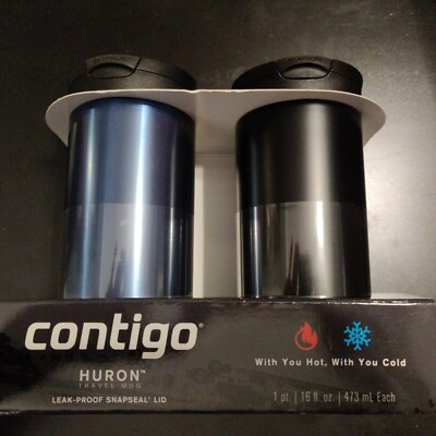#ad Contigo 16 oz. Travel Mugs 2 Pack Leak Proof Snapseal Lid NIB g $25.49