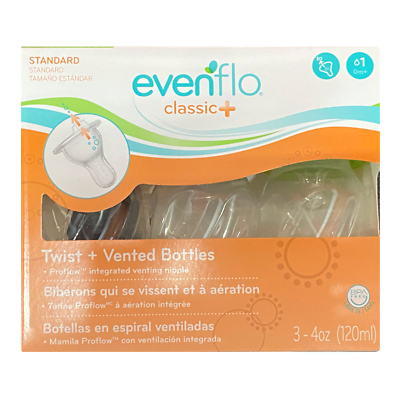 Evenflo Classic Twist Vented Baby Bottles Set 4 oz 1044311 Girl Colors $12.50
