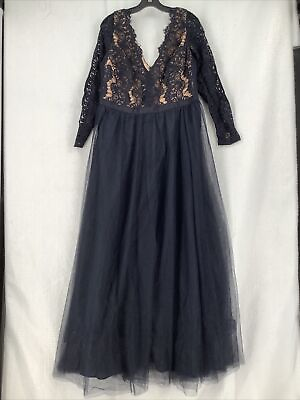 #ad City Chic Navy Lace Dress Size XS 14 $79.99