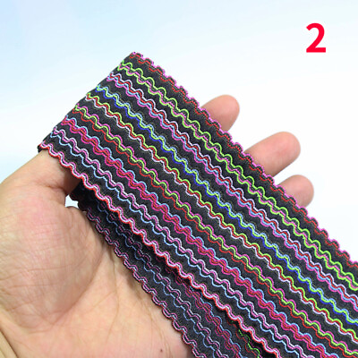#ad 2x Wide Elastic Band Tape Cord Ribbon Ethnic Trims Sewing DIY Materials Striped $11.19