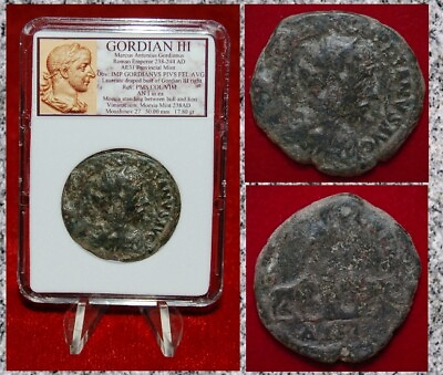 #ad Ancient Roman Empire Coin GORDIAN III Moesia With Bull And Lion On Reverse Large $43.55