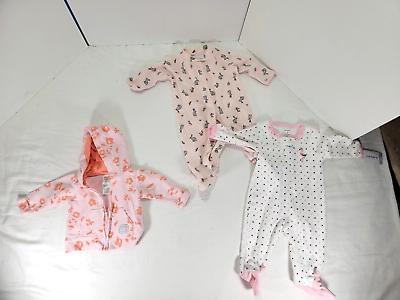 #ad Baby Girls Newborn 3 Months 3pc Set Outfits Carters Hanna Andersson Fall Winter $15.99