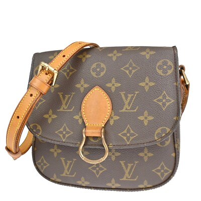 #ad LOUIS VUITTON Saint Cloud MM Shoulder Bag Monogram Leather Brown M51243 38EA509 $328.00