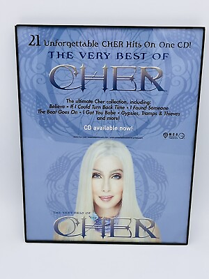 #ad The Very Best Of Cher Mini Poster Blue Collectible Framed Rare 9x11 READ DISC $15.00