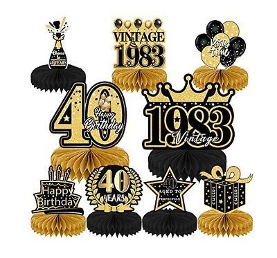 #ad 9Pcs 40th Birthday Party Decorations 40th Birthday Decorations $12.98