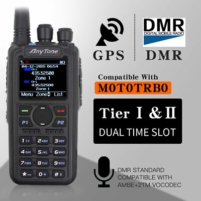 #ad DMR Two Way Walkie Talkie GPS Dual Band UHF VHF Analog Digital Mobile Radio $328.89