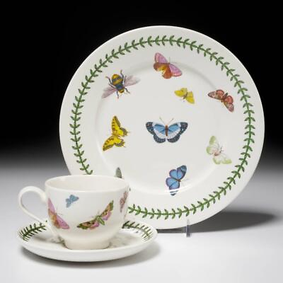 #ad Portmeirion England Botanic Garden Butterfly 3 Piece Set Tea Cup Saucer Plate $60.00