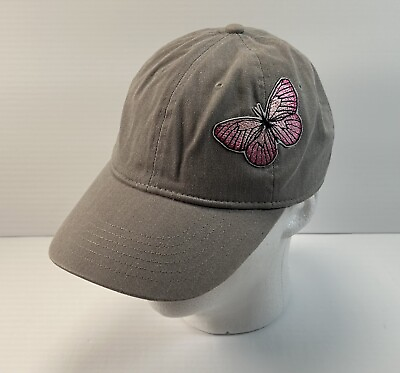 #ad FASHION BUTTERFLY EMBROIDERED BEIGE UNISEX ADULTS ADJUSTABLE BASEBALL HAT CAP OS $16.99