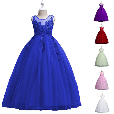 #ad Kids Flower Girls Tulle Party Dress Bridesmaid Pagent Chrismas Princess Gown $34.89
