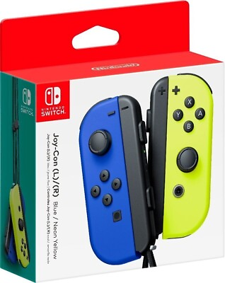 #ad Joy Con L R Nintendo Switch Blue Neon Yellow Official Brand New $69.95
