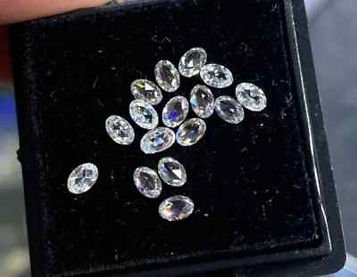 #ad 10pc Natural Diamond oval white Color Cut D Grade VVS1 1 Free Gift $425.00