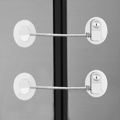 #ad 2 Pcs Refrigerator Lock Fridge Locks for Kids Cabinet Locks with Keys Mini Fr $14.63