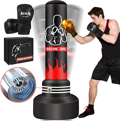 #ad #ad Upgrade Free Standing Punching Bag for Adults Teens Built In Automatic Inflatio $78.99