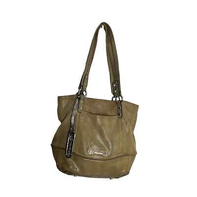 #ad B Makowsky Leather large tote taupe lizard embossed handbag purse $44.99